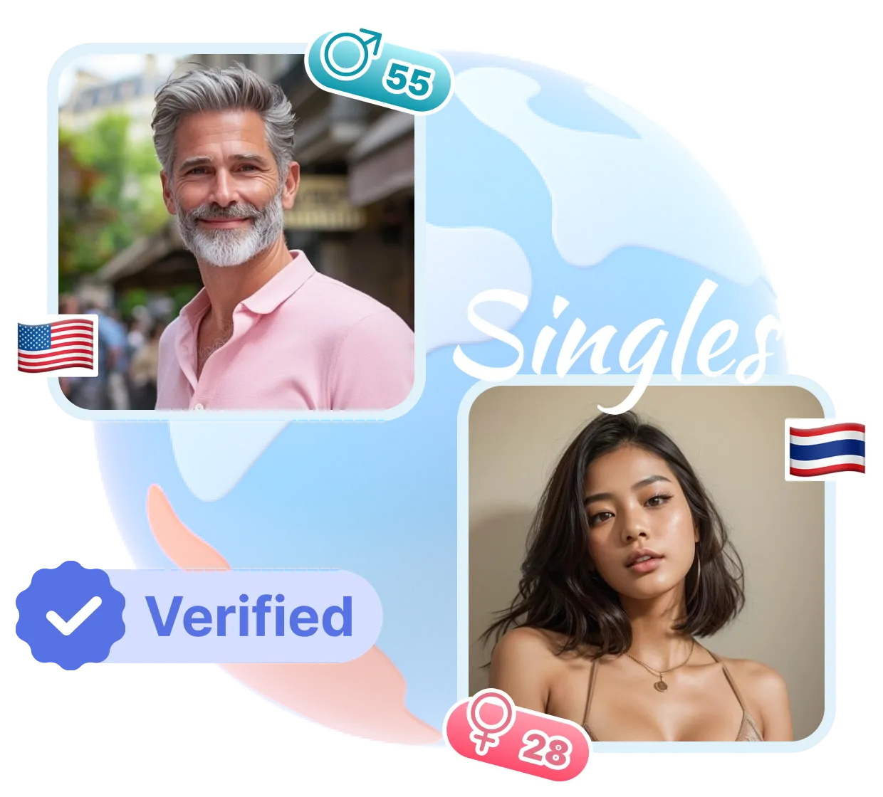 Verified lookalike singles worldwide